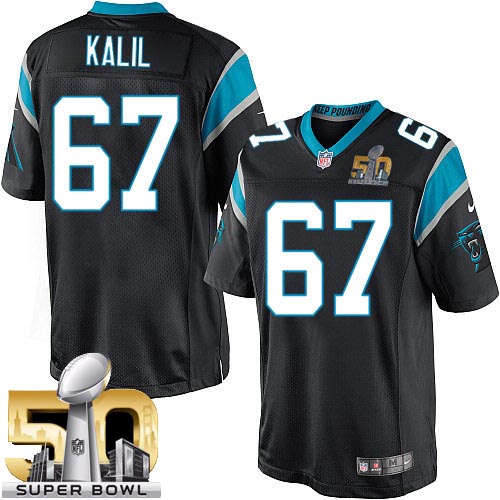 Youth Limited Ryan Kalil Super Bowl L Nike Jersey Black Home - #67 NFL Carolina Panthers
